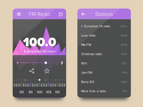 Radio UI PSD