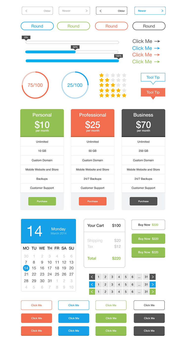 free Flat User Interface Kit psd medium screenshot