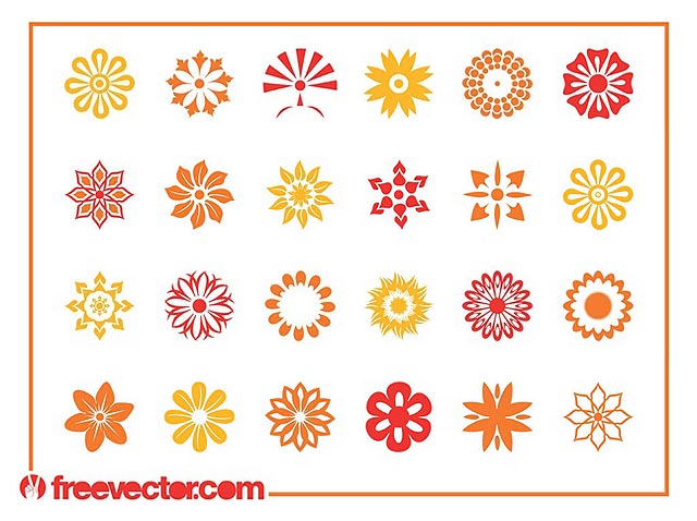 Floral Blossoms Graphics Set fresh best free vector packs kits