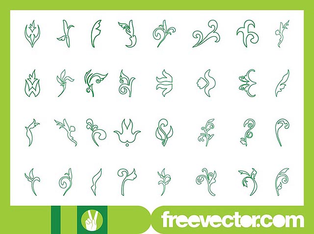 Flower Outlines Set fresh best free vector packs kits