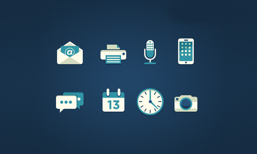 Flat Psd Icons Set