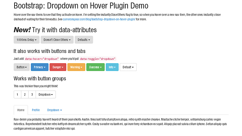 Bootstrap Hover Dropdown