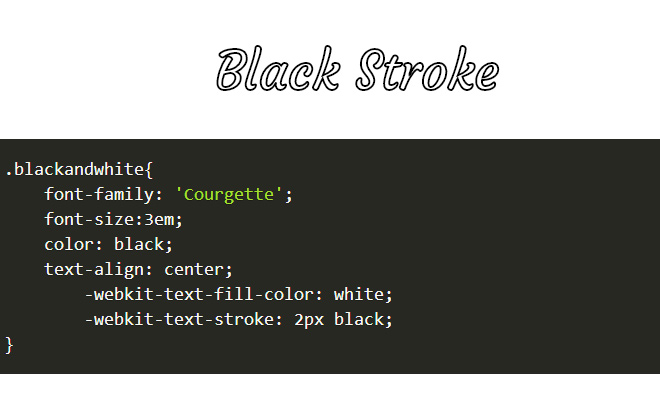 css css3 text stroke effect