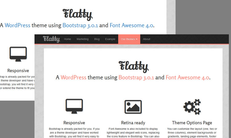 Multi-purpose Bootstrap new  responsive free WordPress themes Flatty