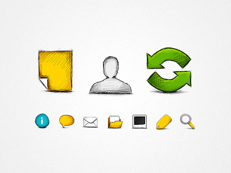 Hand Drawn Web icons Pixel Perfect Photoshop 