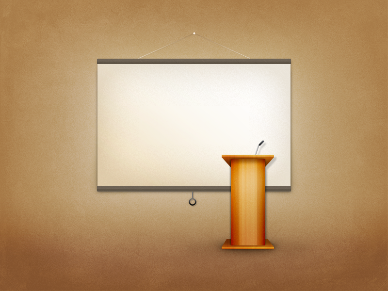 Podium with projector screen Pixel Perfect Photoshop 