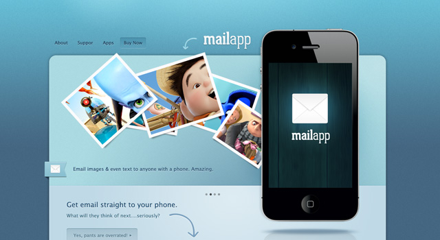 MailApp free high quality website photoshop templates