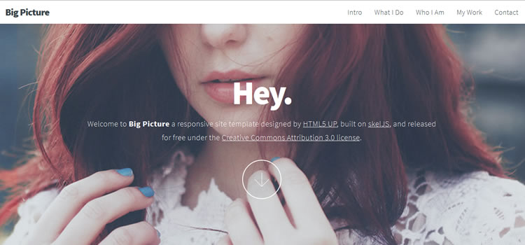 Big Picture html css Responsive template web-design free