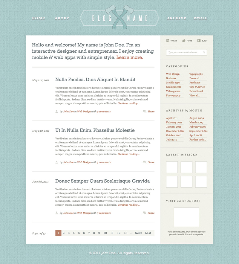 Woodsman Blog Layout