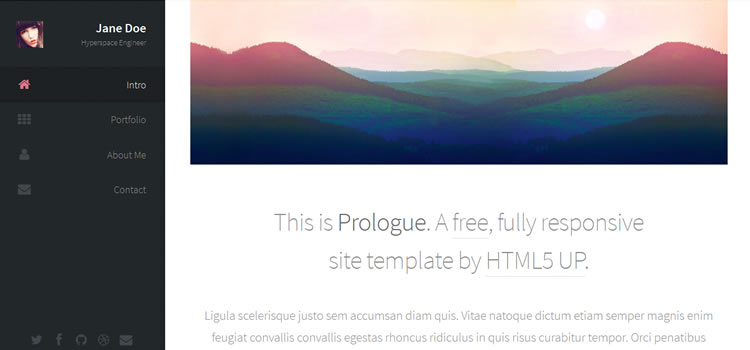 Prologue html css Responsive template web-design free