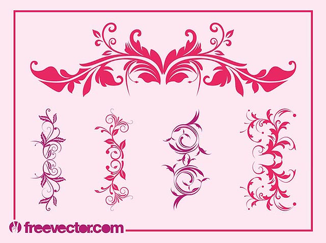 Vintage Floral Ornaments Set fresh best free vector packs kits