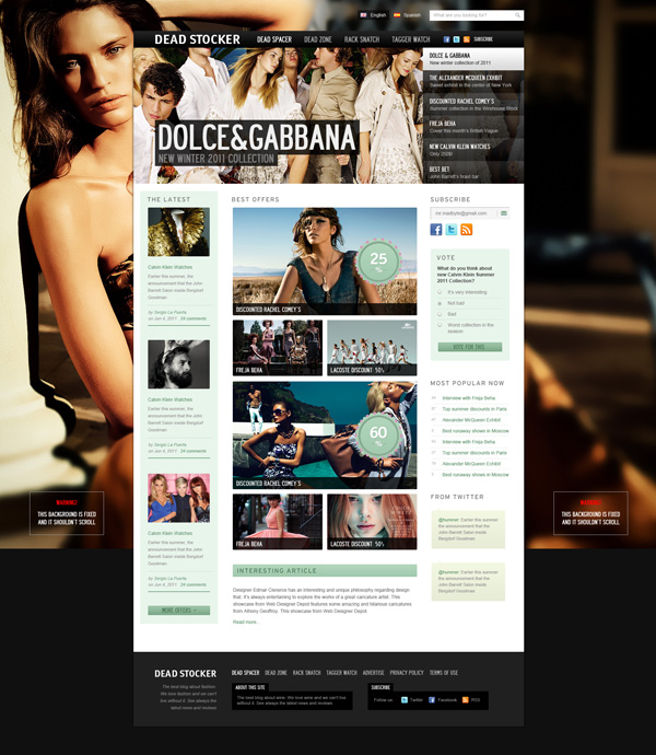 Dead Stocker free high quality website photoshop templates