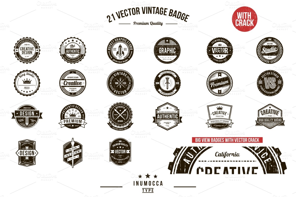vintage badges final 05 o1 13 Vintage Logo Bundles for Your Designs