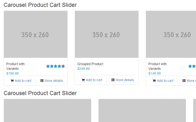 bootstrap shopping cart ecommerce product slider