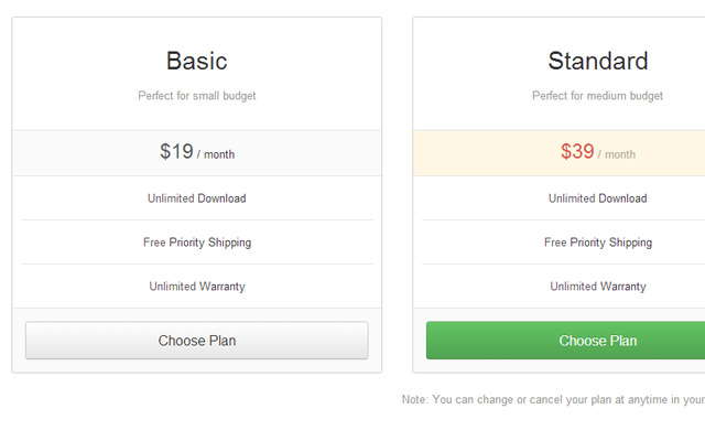 bs3 bootstrap pricing tables css open source