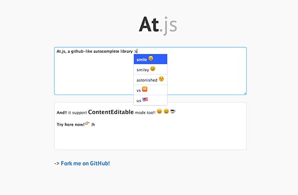 At.js – Autocomplete library