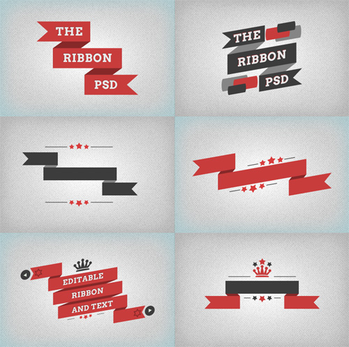 Flat Ribbons PSD