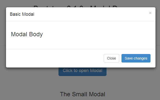 javascript bootstrap modal window snippet code