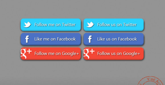 3D Social Buttons free PSD