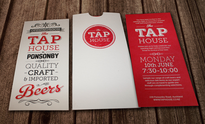 the tap house logo print menu brochure