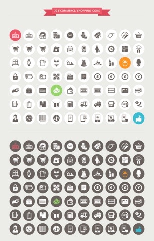 Freebie: 70 Ecommerce and Shopping Icons (AI, EPS & PSD)