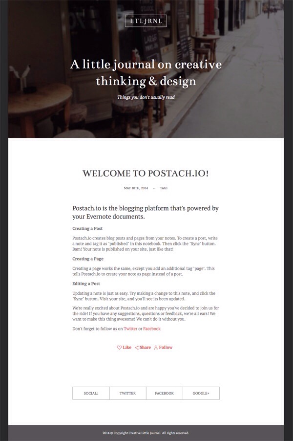 Create and Theme an Evernote Powered Blog With Postach.io