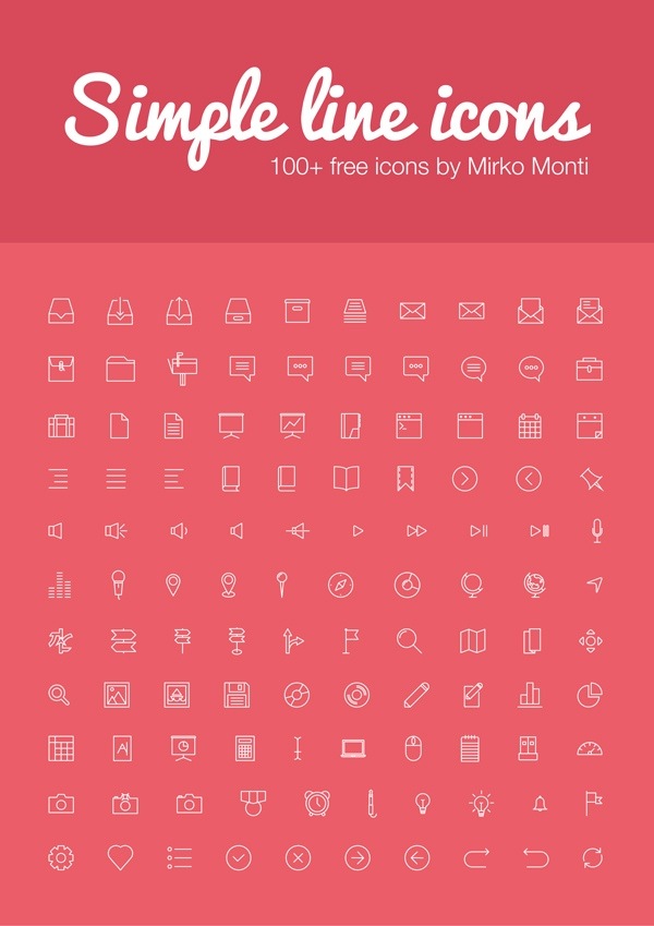 Free Download : Simple Line Icons – 100+ Icons (Ai, Eps, Svg, Psd) - iDevie