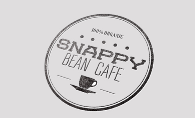the snappy bean cafe logo print branding