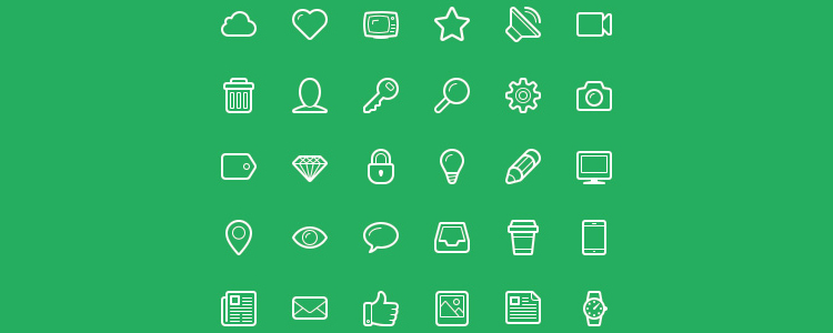 Linecons Free is A Free Line-Styled Icon Font with 48 Icons