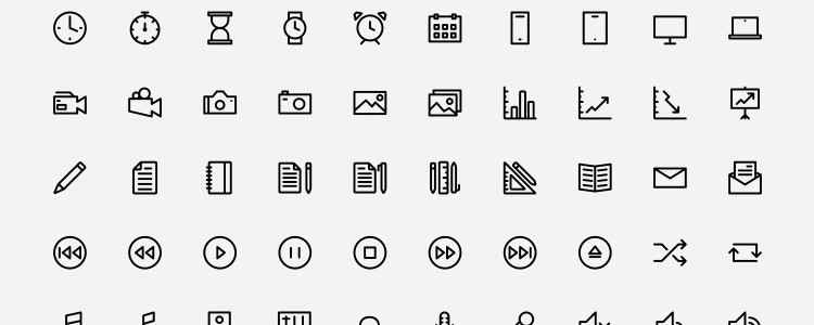 Outlined Icons by Dario Ferrando with 150 Icons