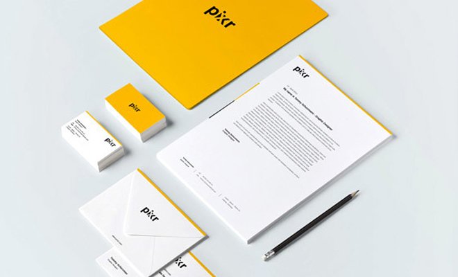 pixxr branding print design yellow white inspiration