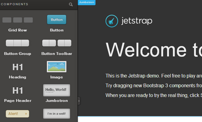 jetstrap webapp prototype tool bootstrap