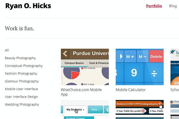 ryan hicks portfolio website freelancer