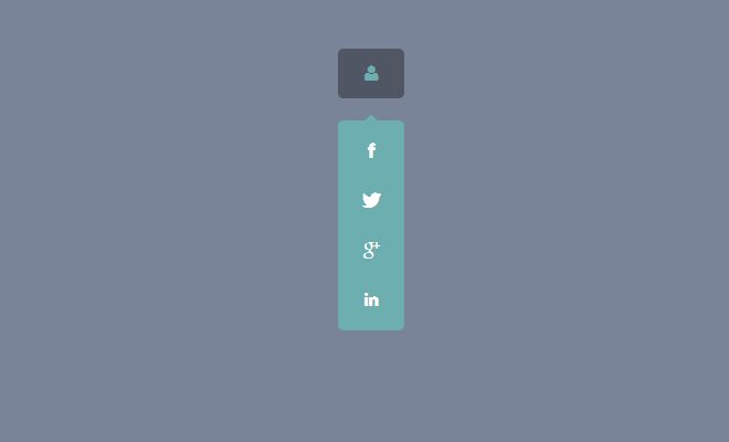 vertical dropdown social icons navigation
