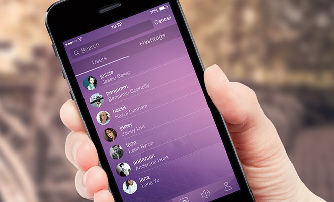 dark purple discover interface iphone