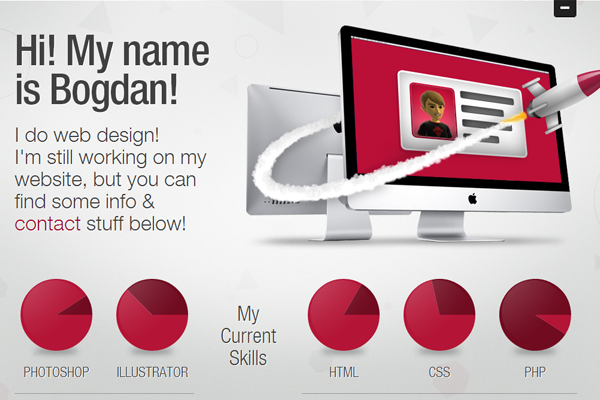 bogdan rosu website portfolio layout