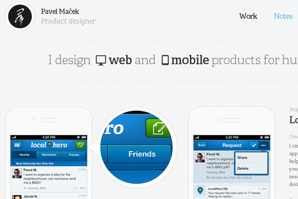 pavel macek website designer portfolio layout