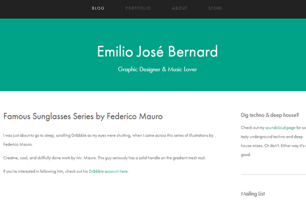 green portfolio emilio jose bernard website