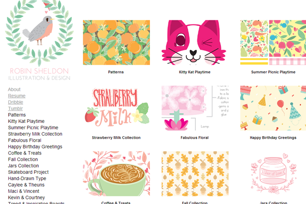 robin sheldon webstie designer portfolio layout