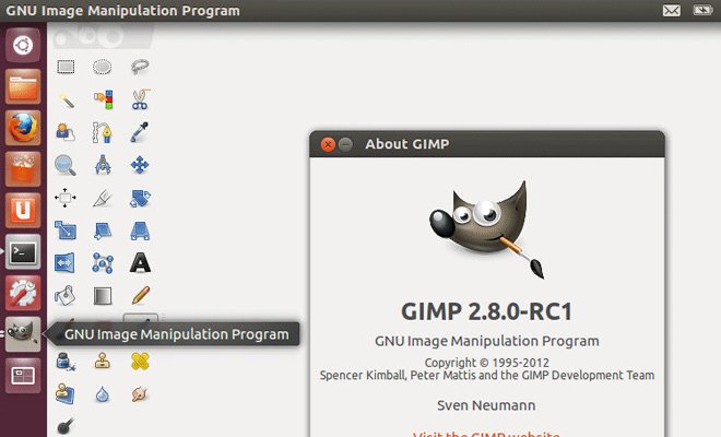 gimp linux os screenshot image editor