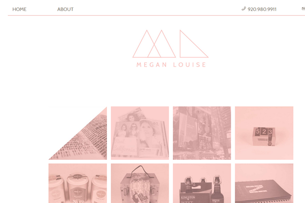 megan louise pink portfolio website design