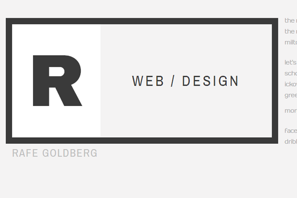 rafe goldberg website portfolio layout design