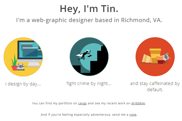 tin nguyen portfolio website layout