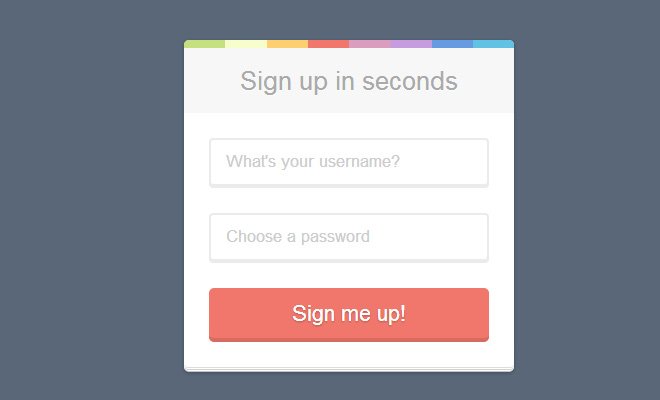rainbow signup form css3 open source