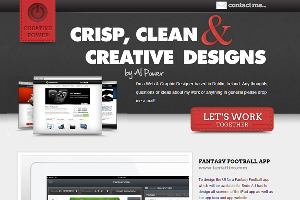 Alan Power website portfolio design