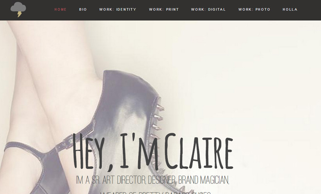 vanity claire art director personal website