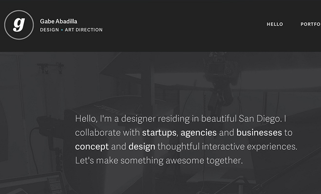 gabe abadilla dark minimal portfolio website