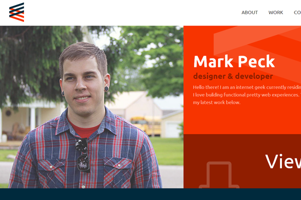portfolio red orange website layout mark peck