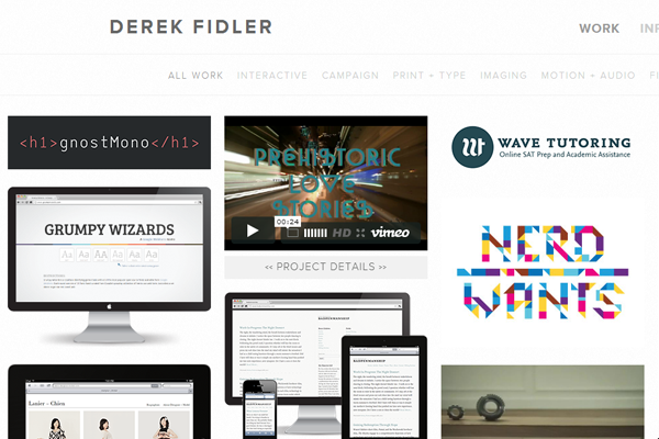 derek fidler website portfolio designer