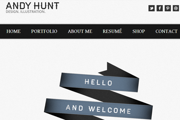 andy hunt website layout inspiration portfolio